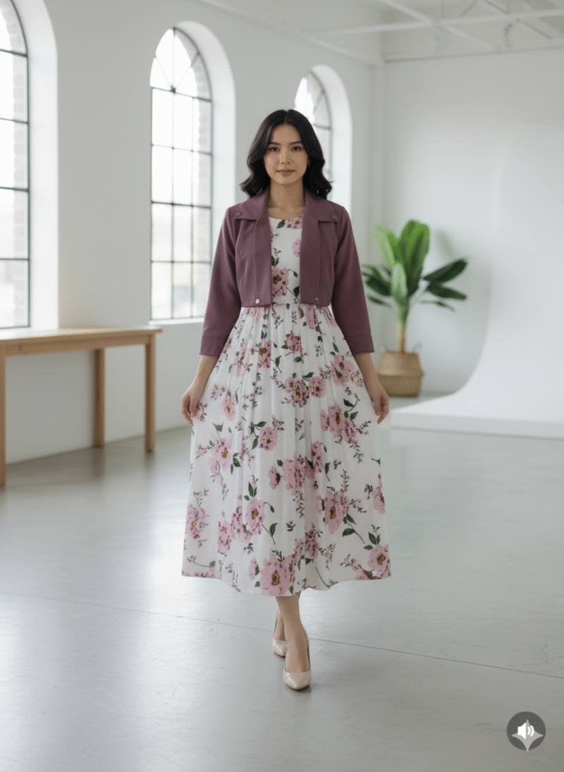 Georgette Smokey Gazer Maxi with Shirt