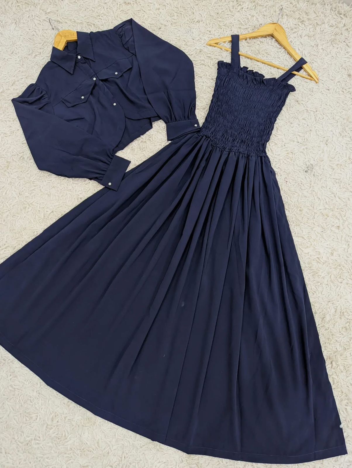 Western Style Imported Georgette Smokey Maxi with Jacket - Image 10