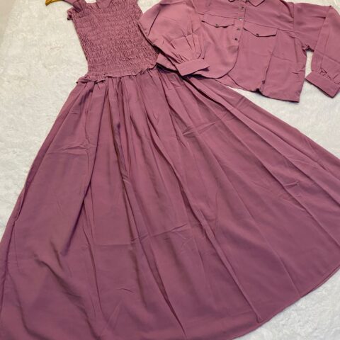 Western Style Imported Georgette Smokey Maxi with Jacket