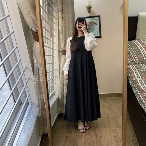 Elegant Georgette Flared Frock 1PC