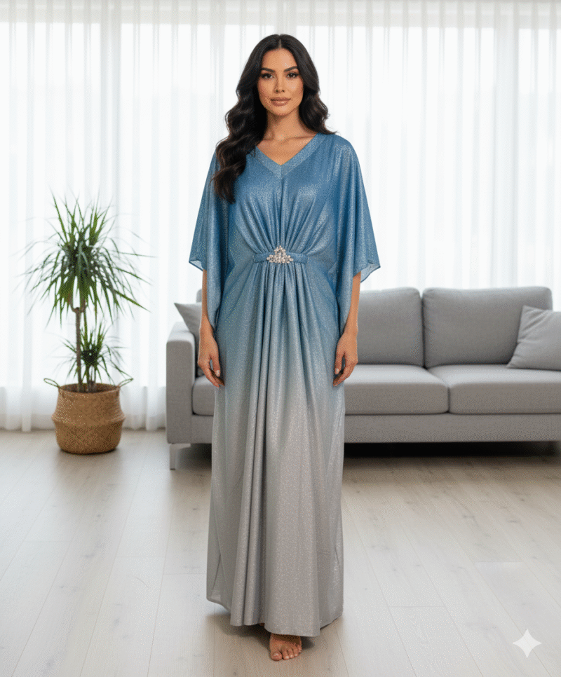 Premium Gradient Shimmer Kaftan – Luxury Party Wear 1PC - Image 3