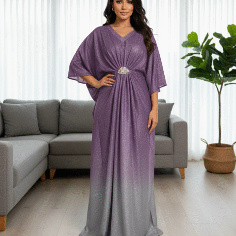 Premium Gradient Shimmer Kaftan – Luxury Party Wear 1PC