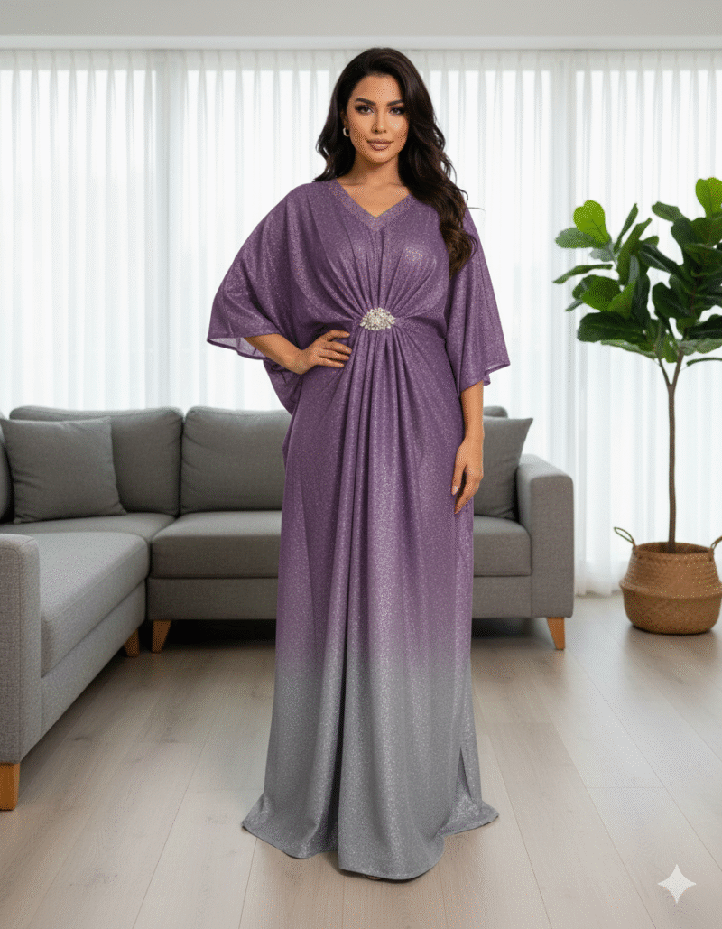 Premium Gradient Shimmer Kaftan – Luxury Party Wear 1PC