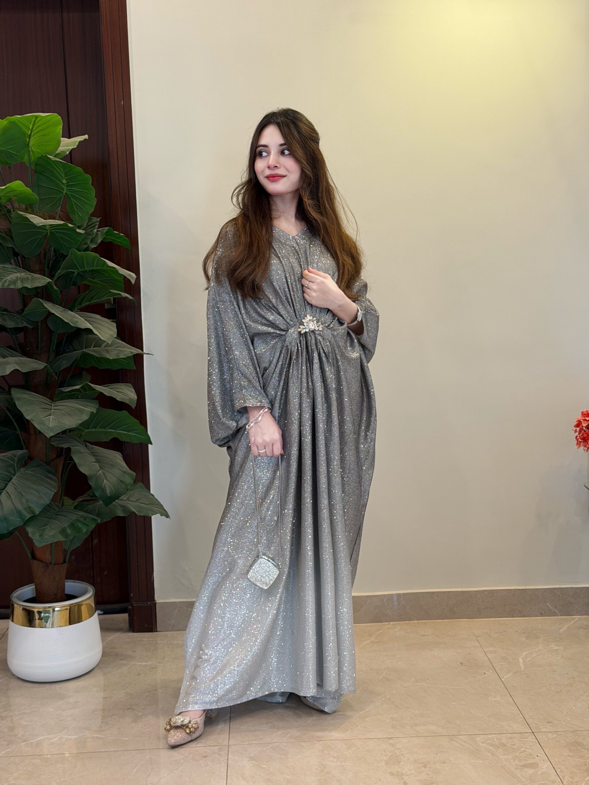 Premium Gradient Shimmer Kaftan – Luxury Party Wear 1PC - Image 2