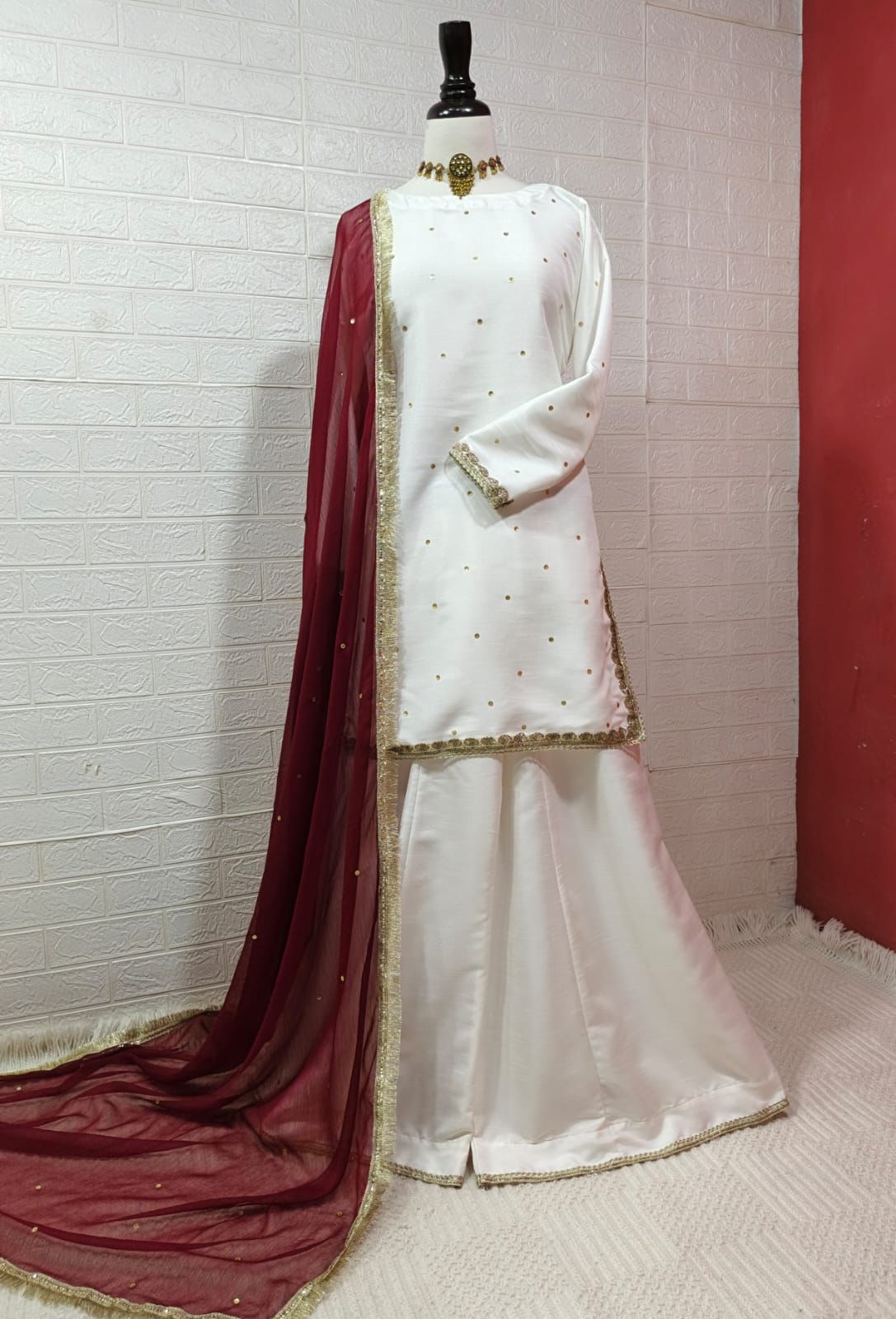 Garara Festive Luxe 3PC Rawsilk & Chiffon Suit