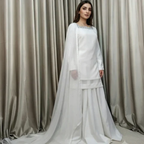 alt="Heavily Flared Sharara Suit floor length 3 piece"