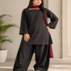 zarafshan 3 piece suit black cotton