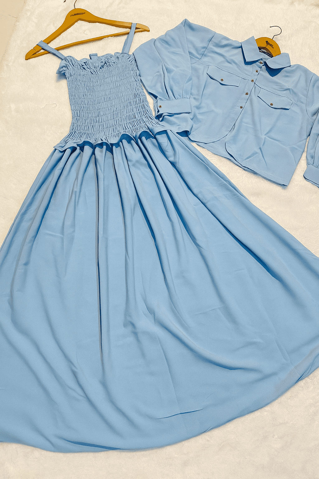 Western Style Imported Georgette Smokey Maxi with Jacket - Image 8