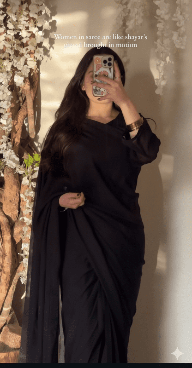 Completely Stitched 7.5 Yards Chiffon Saree - Image 4