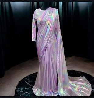 Holographic Moonlight Stitched Saree