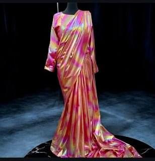Holographic Moonlight Stitched Saree - Image 2