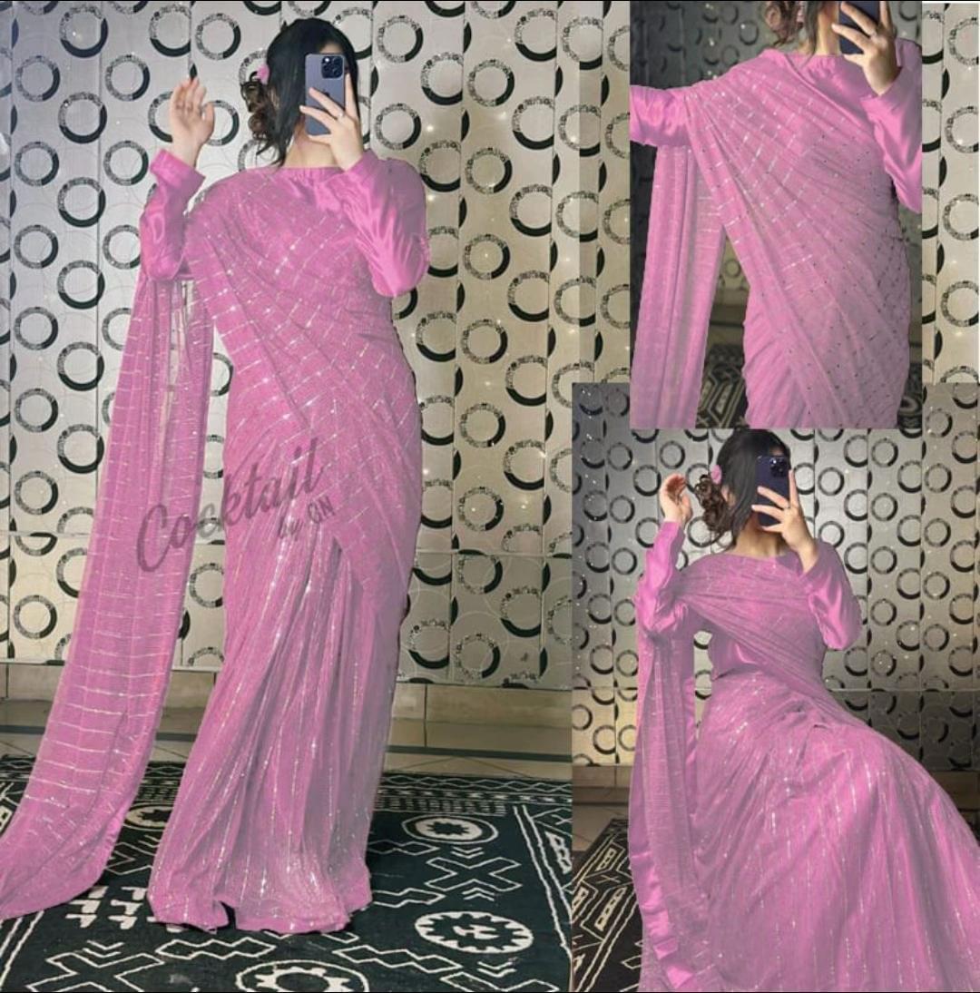 Sequins Moonlight Saree - Image 2