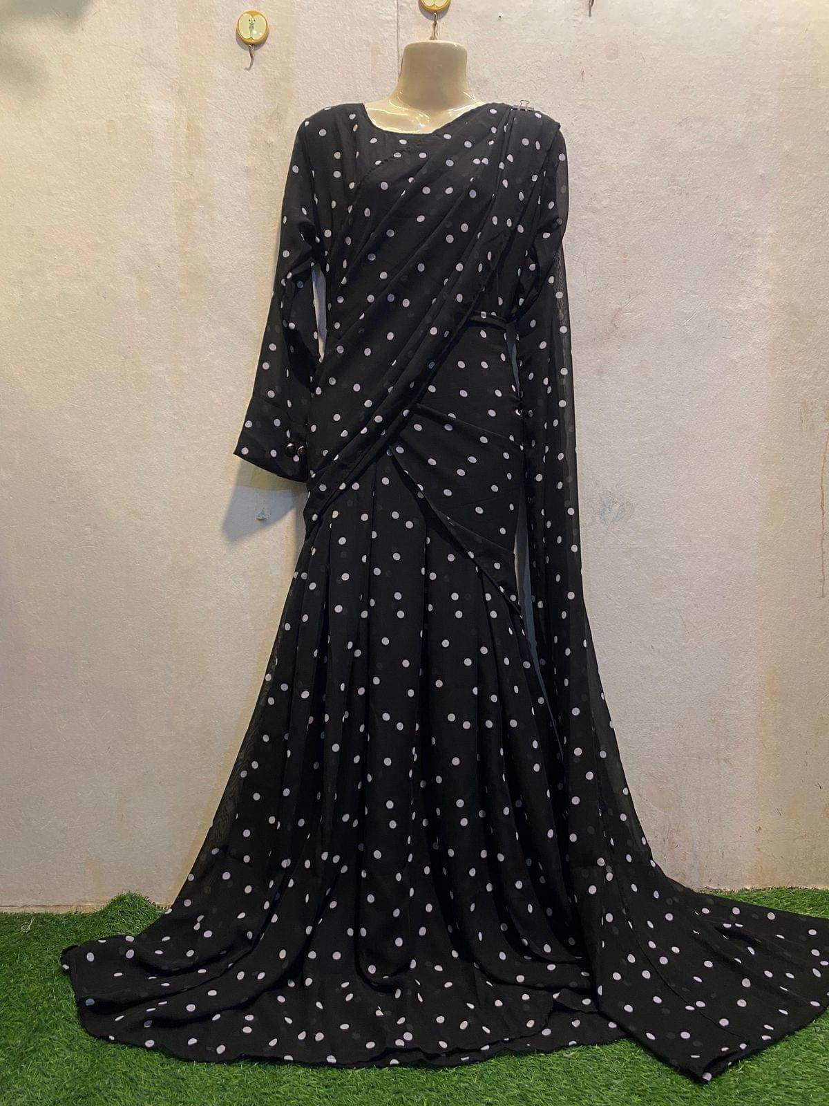 Imported Printed Chiffon Maxi + Saree (2 in 1) - Image 2