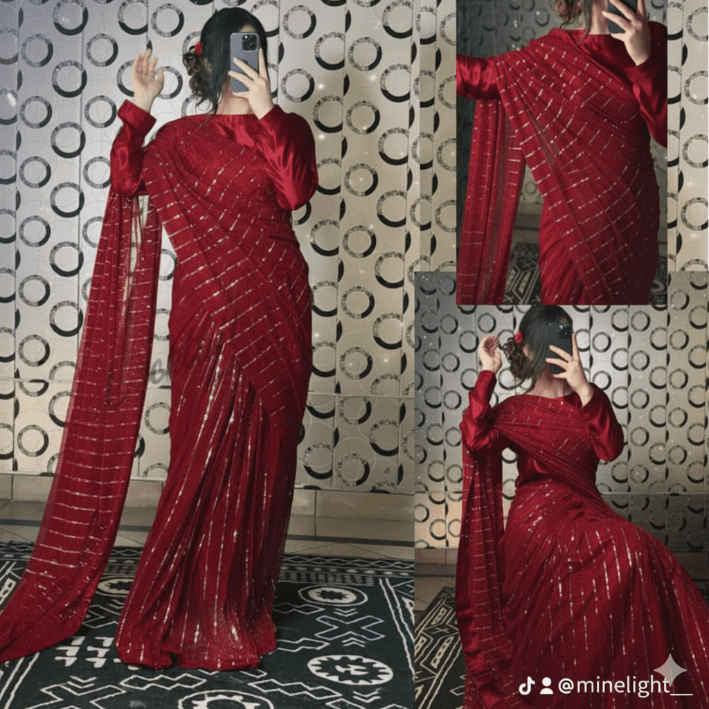 Sequins Moonlight Saree - Image 5