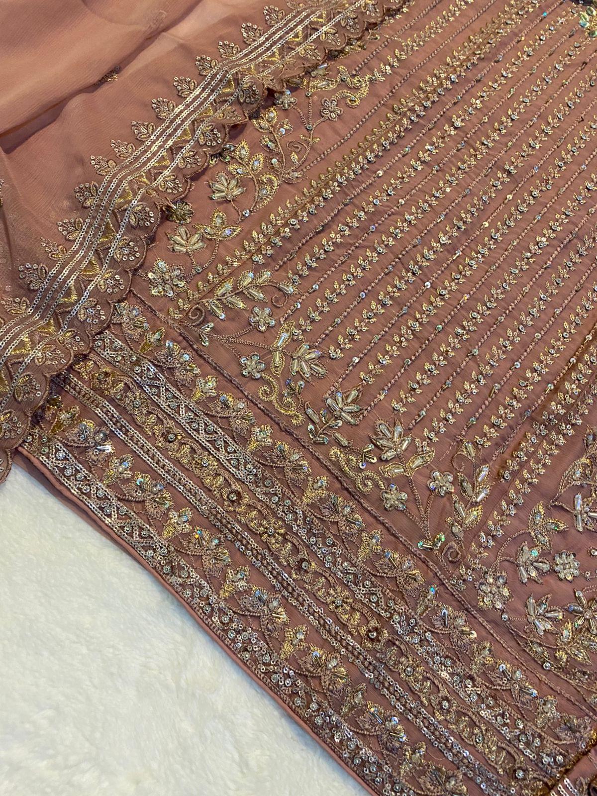 Handmade Chiffon 3PC – Stone, Tilla & Sequence Embellished - Image 2