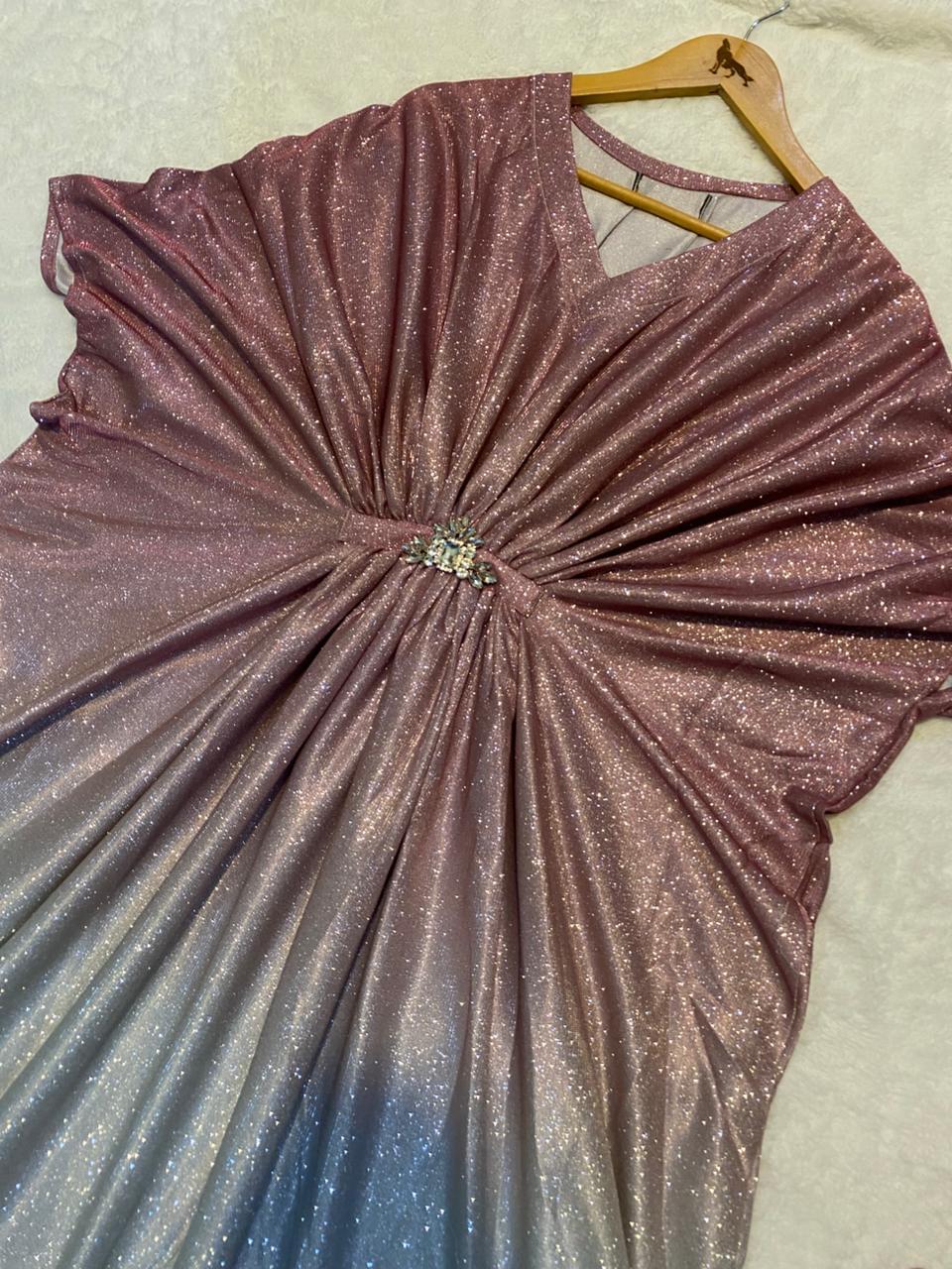 Premium Gradient Shimmer Kaftan – Luxury Party Wear 1PC - Image 5