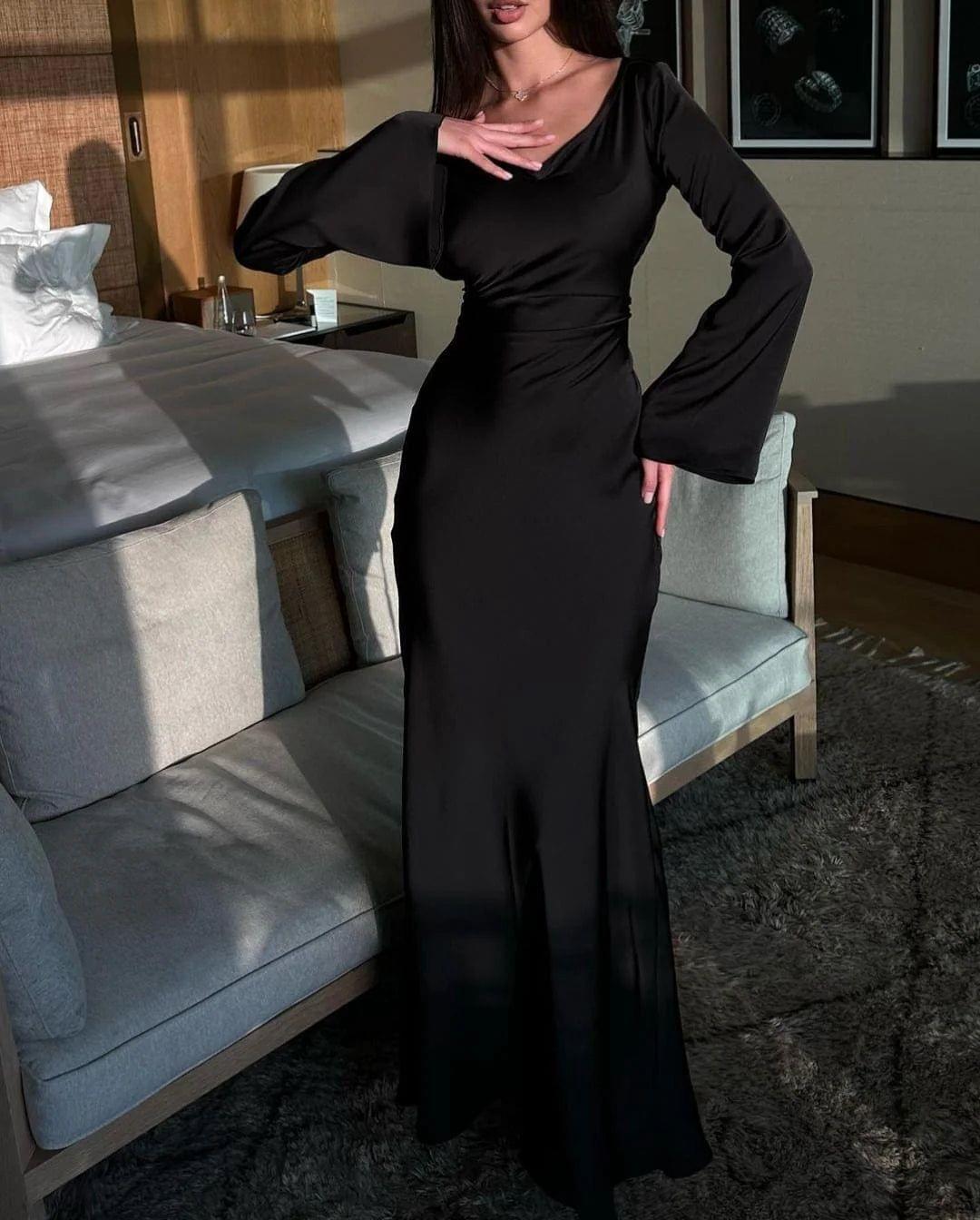 Korean Silk Bodycon Dress with Back Dori (Adjustable Fit) 1Pc - Image 2