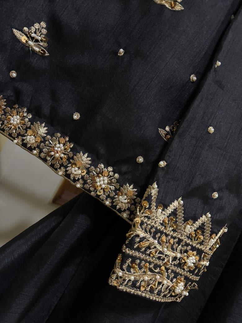 Indian Raw Silk Lehnga Choli 3Pc - Image 10