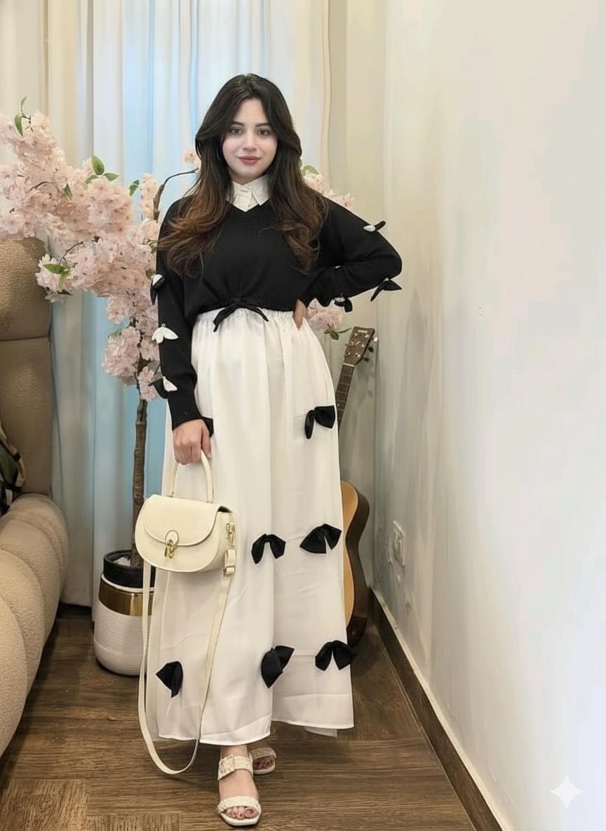 Georgette Bow Maxi with Koti