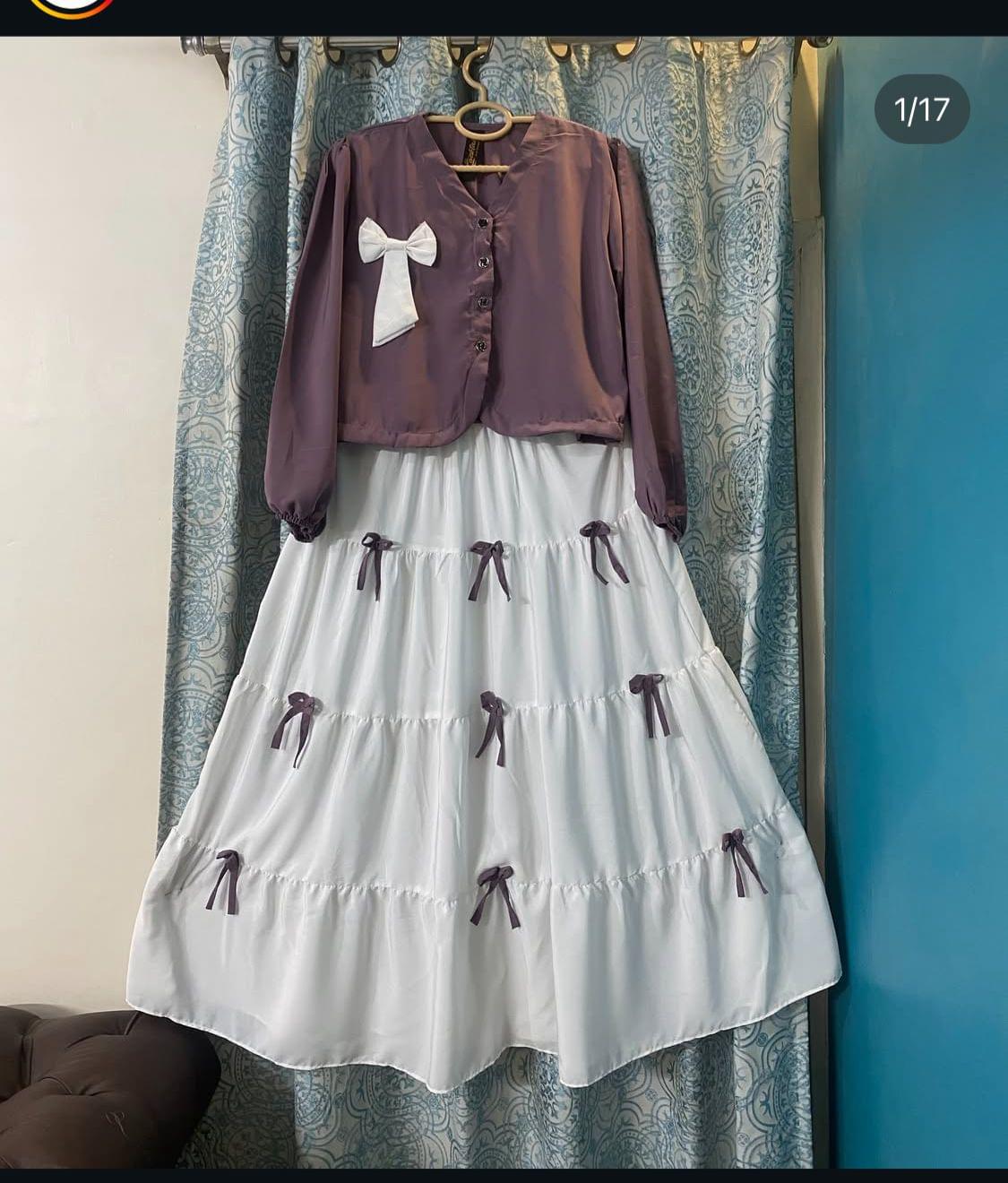 Georgette Bow Skirt with Top - Image 6