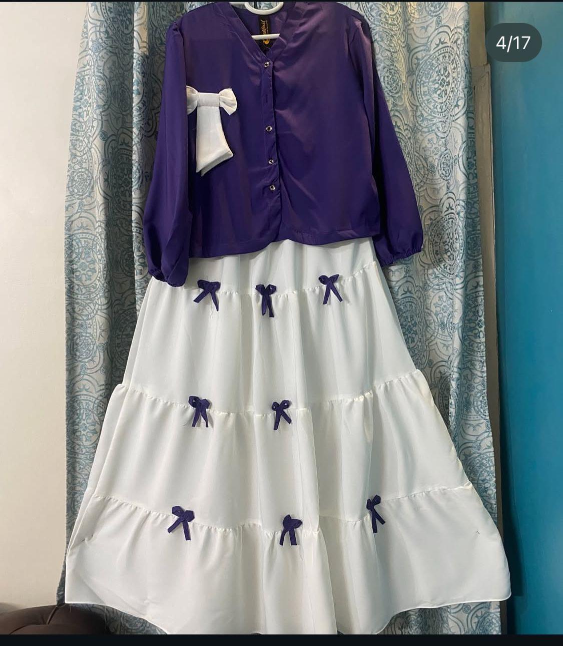 Georgette Bow Skirt with Top - Image 8