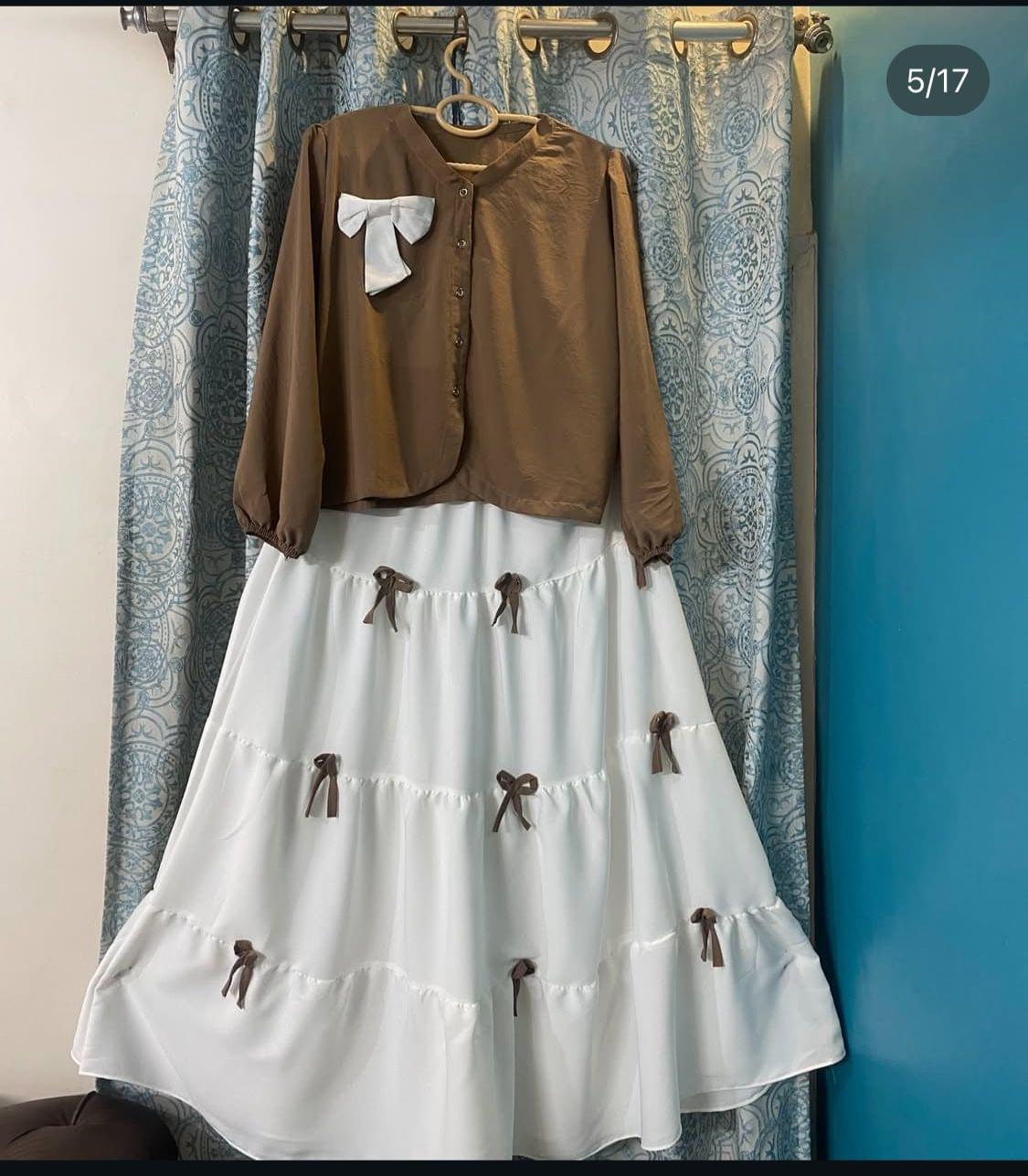 Georgette Bow Skirt with Top - Image 7